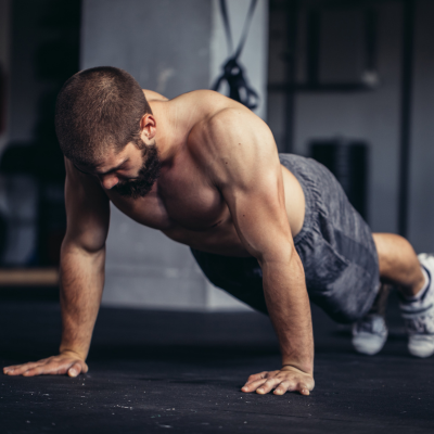 MUSCLE IV Bodyweight pushup by athlete