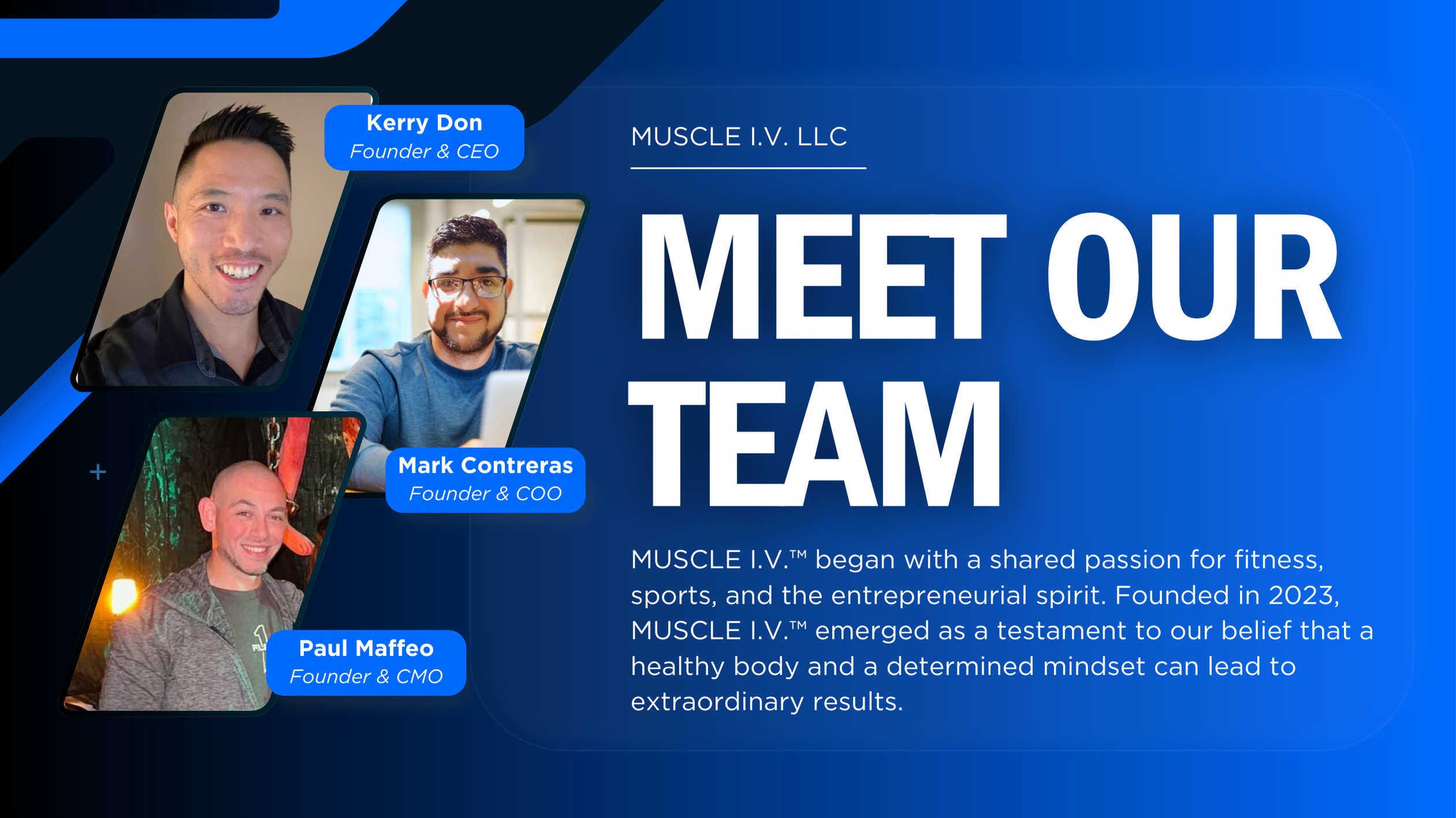 MUSCLE I.V.™ Nutrition Performance company About Us Desktop