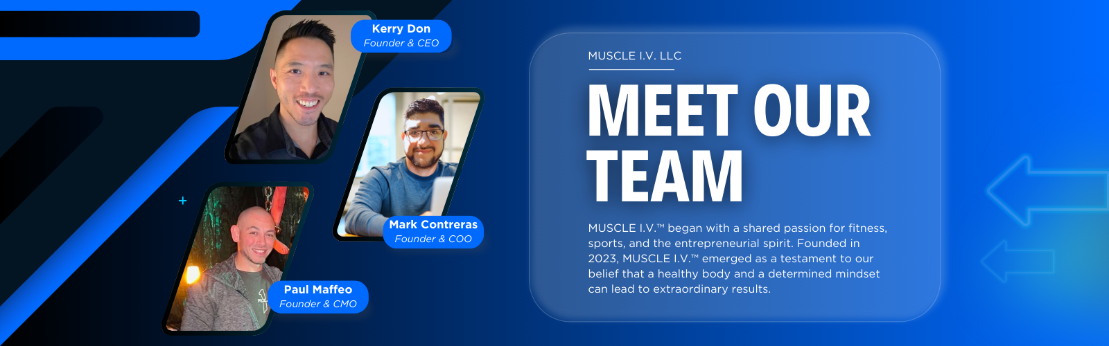 MUSCLE I.V.™ Nutrition Performance company About Us Desktop